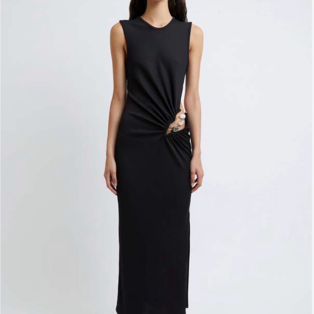 Christopher Esber Folia Float Buckle ribbed-knit maxi dress